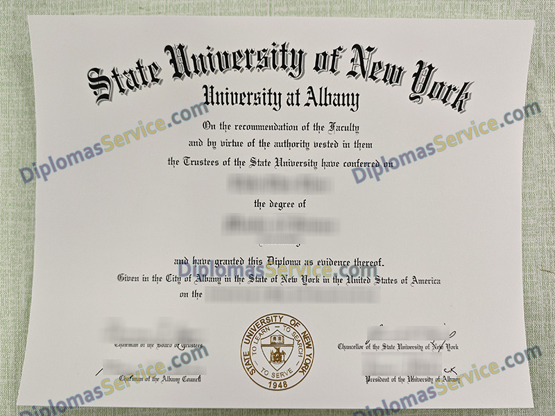 University at Albany diploma, State University of New York at Albany degree,