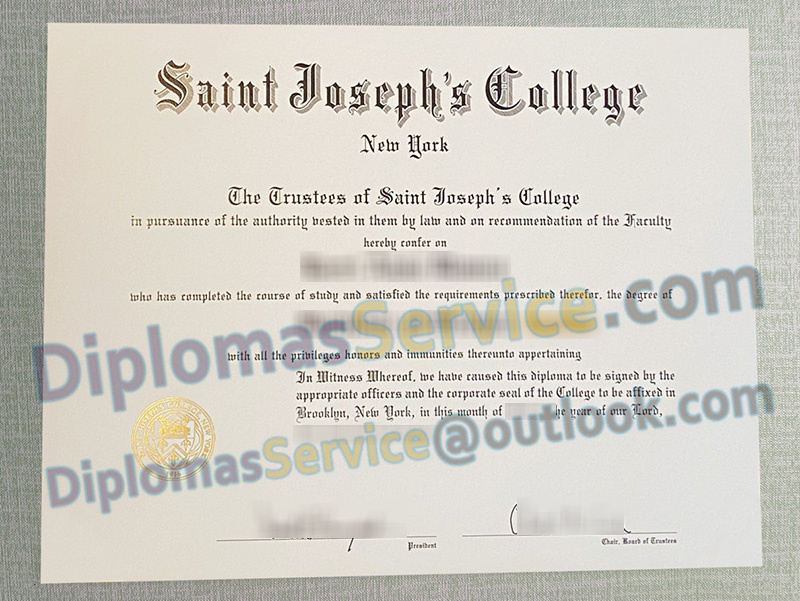 Saint Joseph's College New York diploma, Saint Joseph's College New York degree,