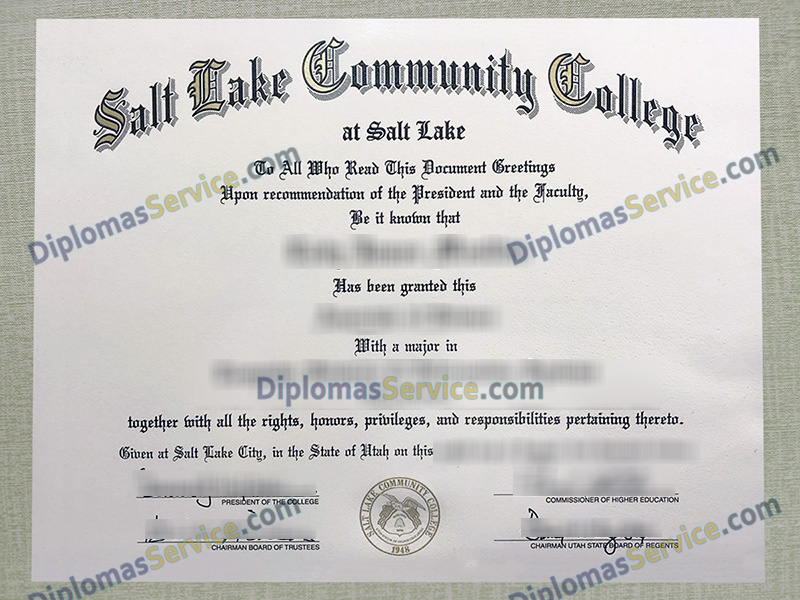 Salt Lake Community College diploma, Salt Lake Community College degree,
