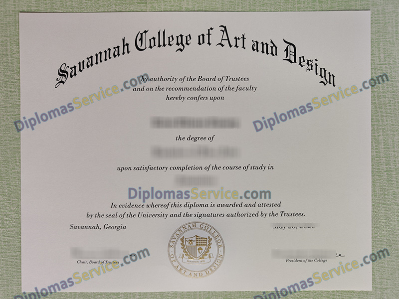 Savannah College of Arts and Design diploma, Savannah College of Arts and Design degree,