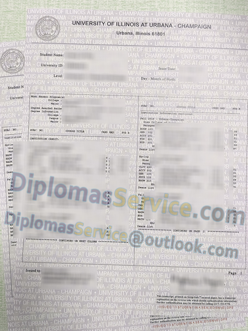 UIUC transcript, University of Illinois Urbana-Champaign transcript,