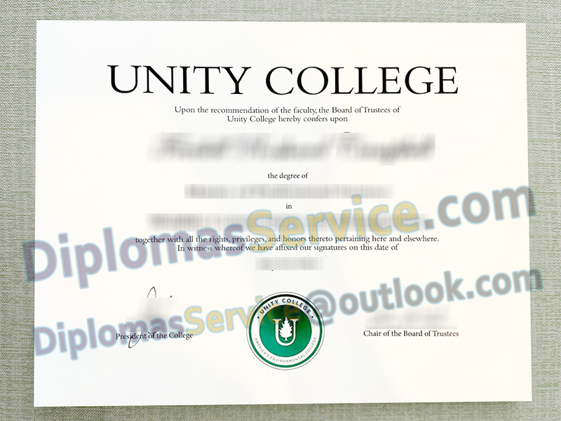 Unity College diploma, Unity College degree,