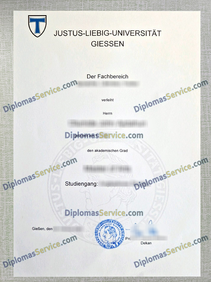 Universität Giessen urkunde, Universität Giessen degree,