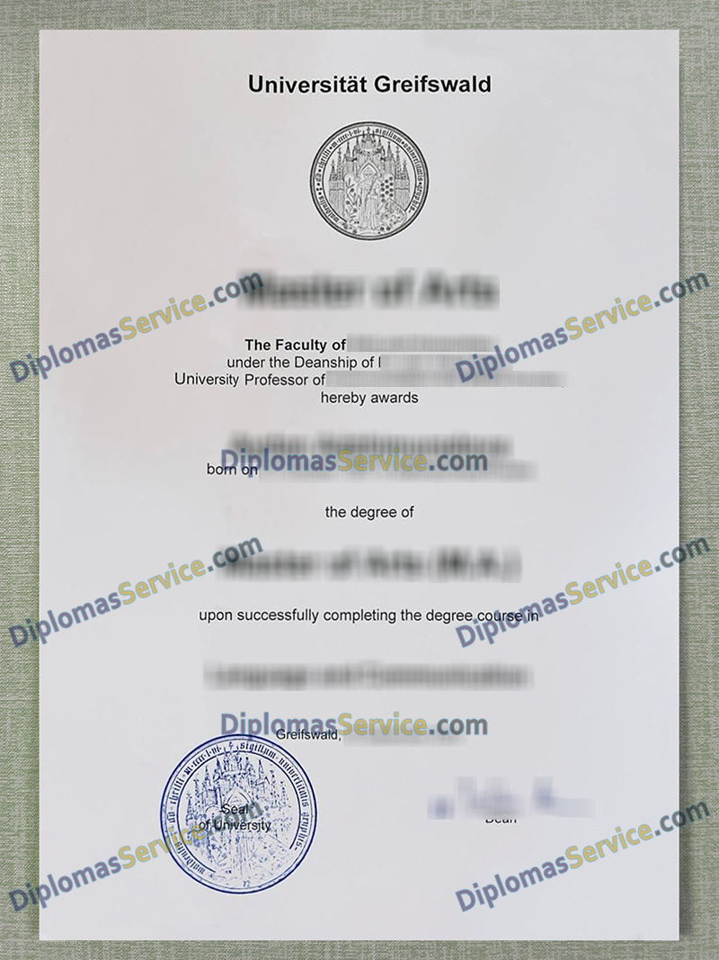 Universität Greifswald degree, Universität Greifswald urkunde,