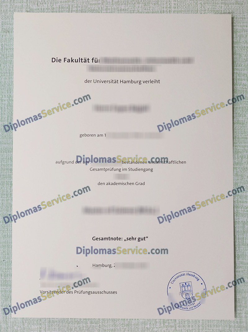Universität Hamburg urkunde, Universität Hamburg degree,
