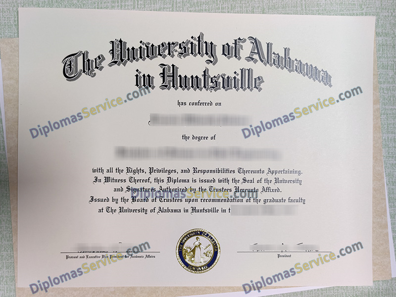University of Alabama in Huntsville diploma, University of Alabama in Huntsville degree,