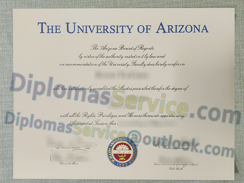 University of Arizona diploma, University of Arizona degree,