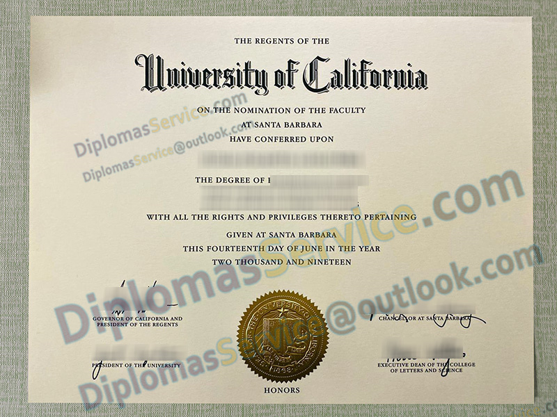 University of California Santa Barbara diploma, UCSB degree,