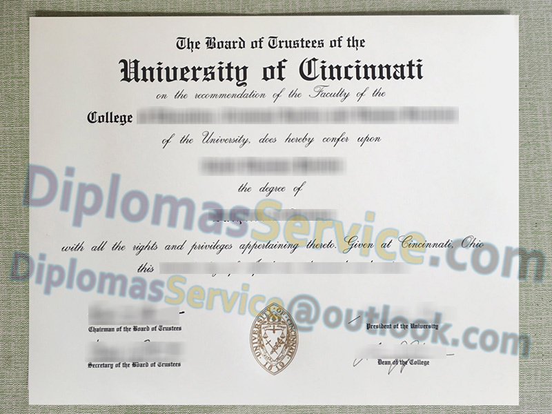 University of Cincinnati diploma, University of Cincinnati degree,