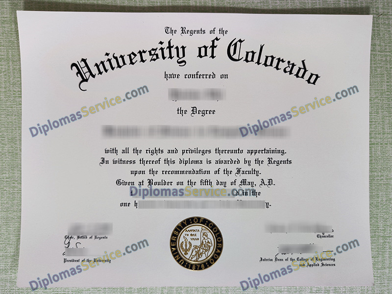 University of Colorado diploma, University of Colorado degree,
