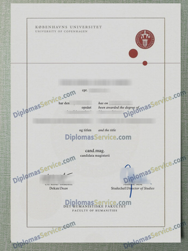 University of Copenhagen diploma, University of Copenhagen degree,