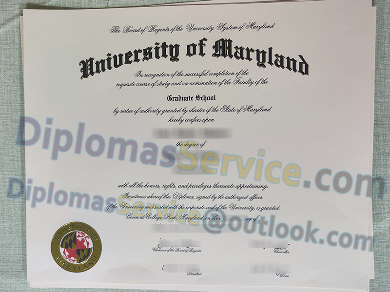 University of Maryland College Park diploma, UMD degree,