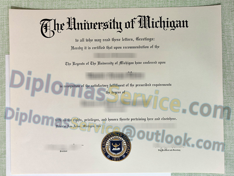 University of Michigan diploma, University of Michigan degree,
