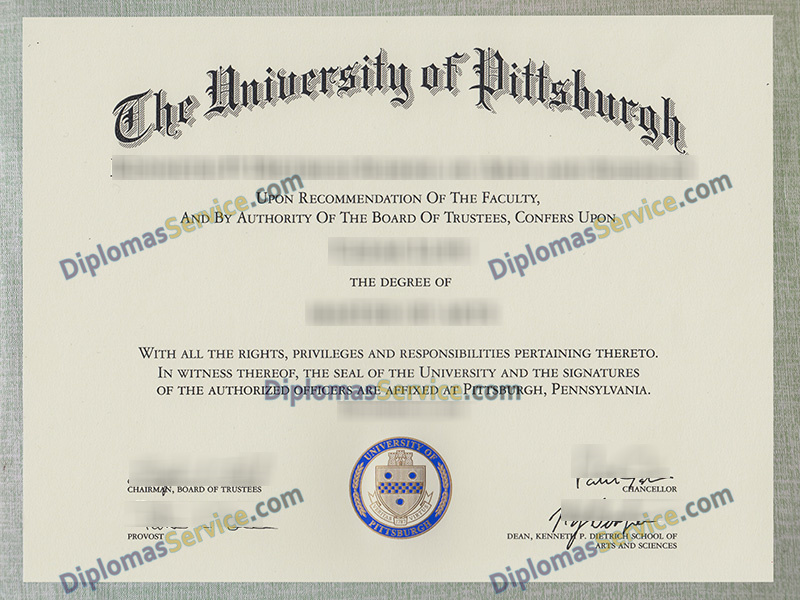 University of Pittsburgh diploma, University of Pittsburgh degree,