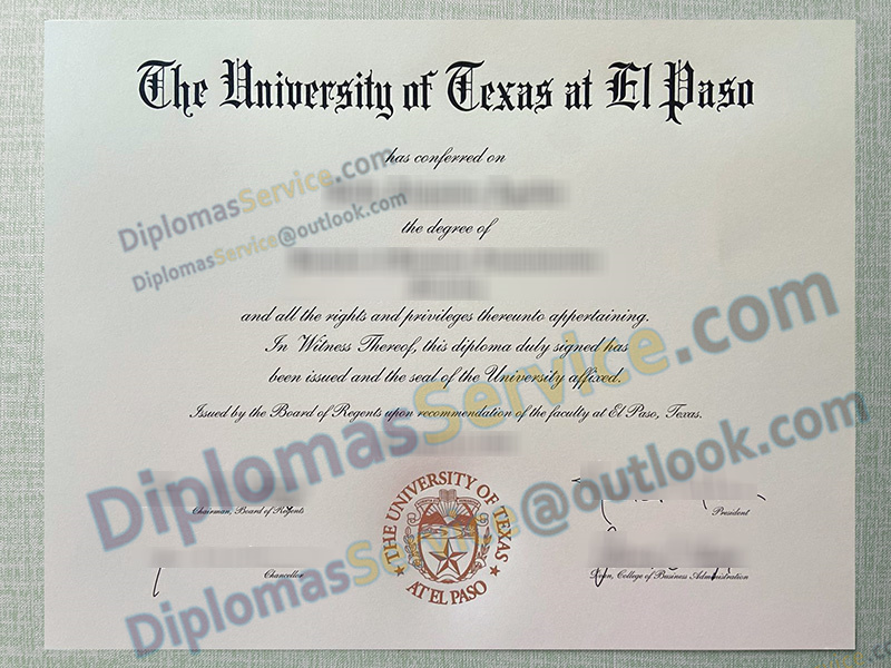 University of Texas at El Paso diploma, UTEP degree,