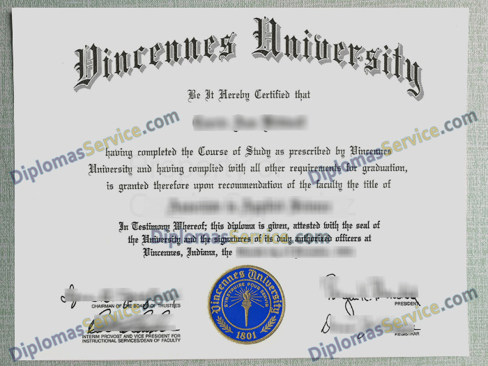 Vincennes University diploma, Vincennes University degree,