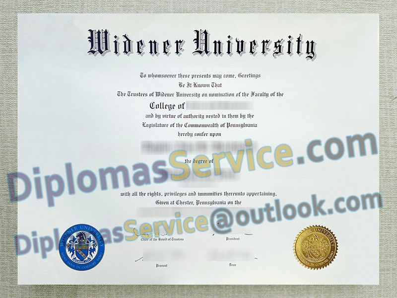Widener University diploma, Widener University degree,