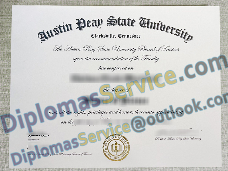 Austin Peay State University diploma, Austin Peay State University degree,