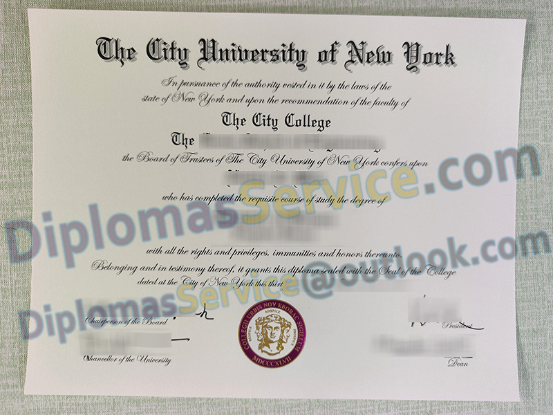 City College of New York diploma, CUNY City College degree,