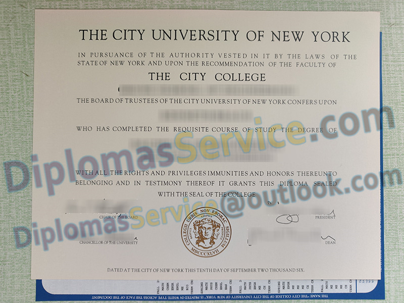CUNY City College diploma, CUNY City College degree,