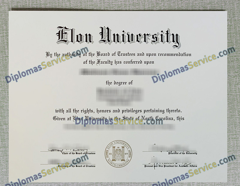 Elon University diploma, Elon University degree,