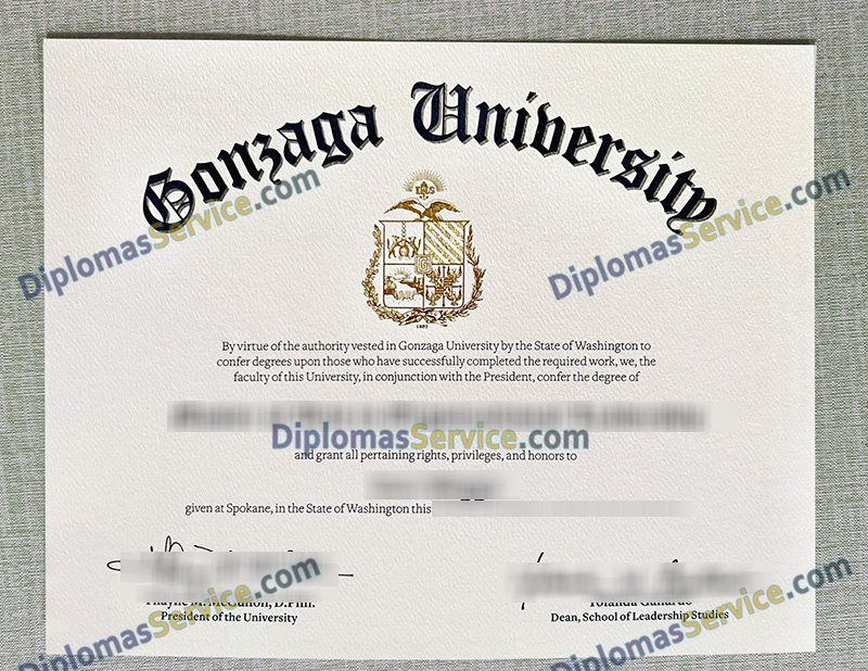 Gonzaga University diploma, Gonzaga University degree,