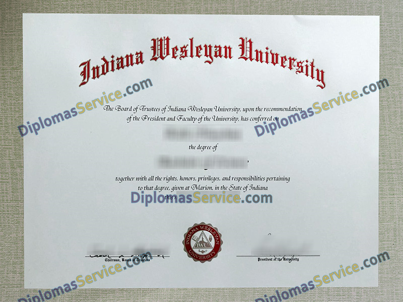 Indiana Wesleyan University diploma, Indiana Wesleyan University degree,