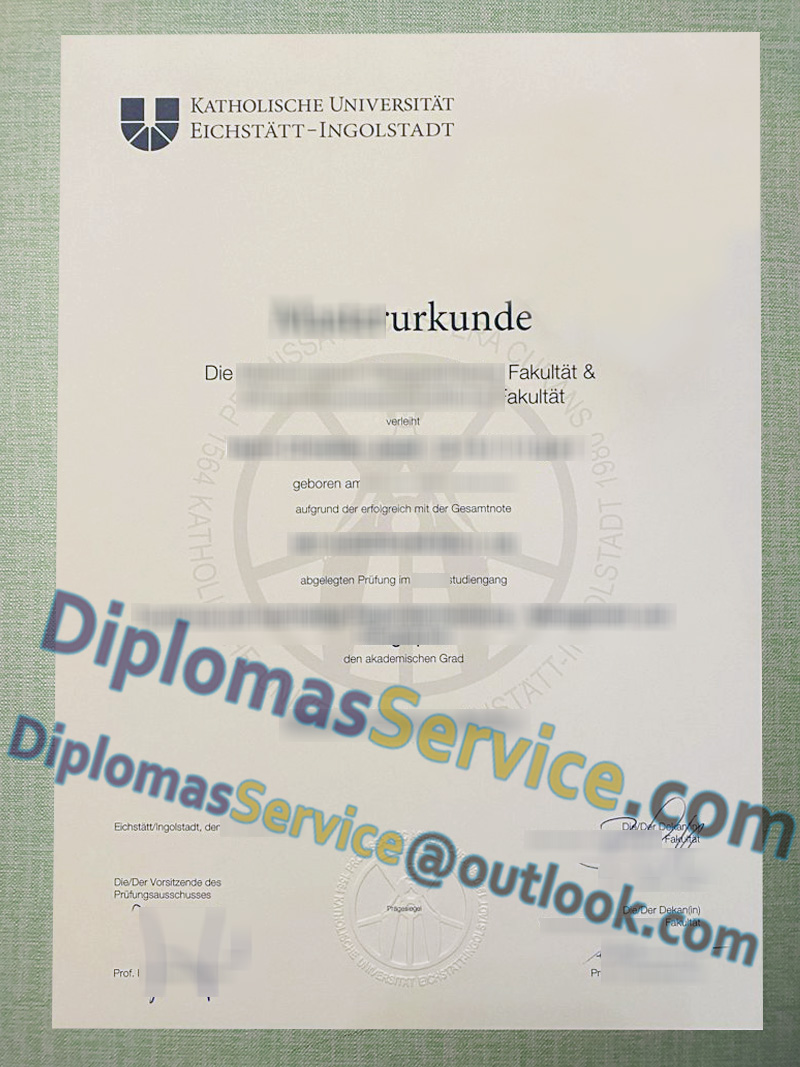 KU Eichstätt-Ingolstadt degree, Katholische Universität Eichstätt-Ingolstadt urkunde,