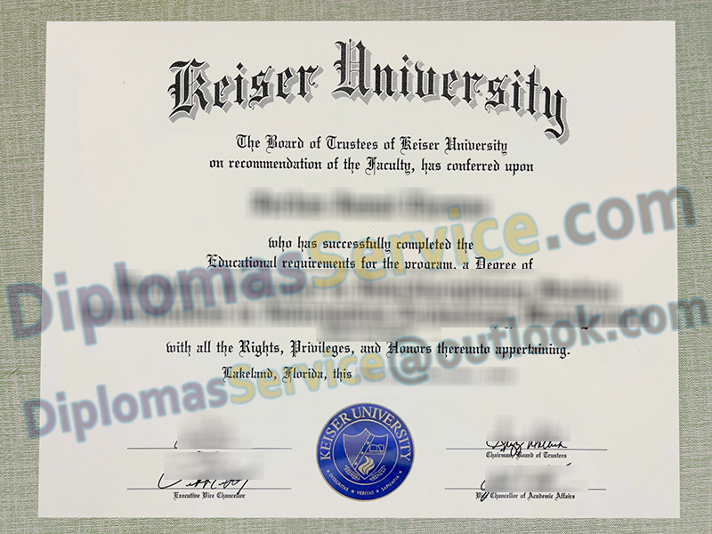 Keiser University diploma, Keiser University degree,