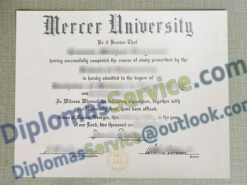 Mercer University diploma, Mercer University degree,
