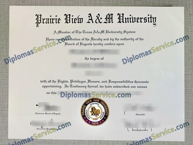 Prairie View A&M University diploma, PVAMU degree,