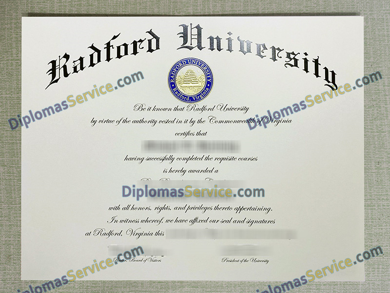Radford University diploma, Radford University degree,