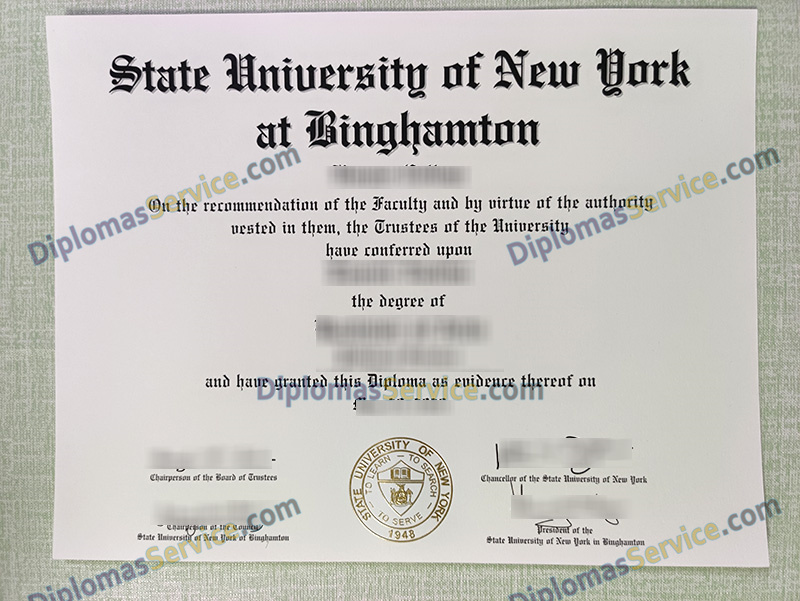 Binghamton University diploma, SUNY Binghamton degree,