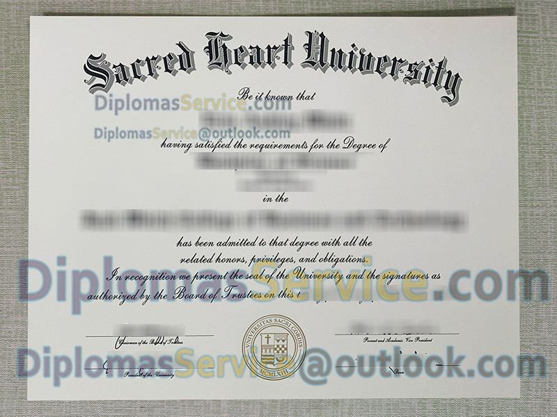 Sacred Heart University diploma, Sacred Heart University degree,
