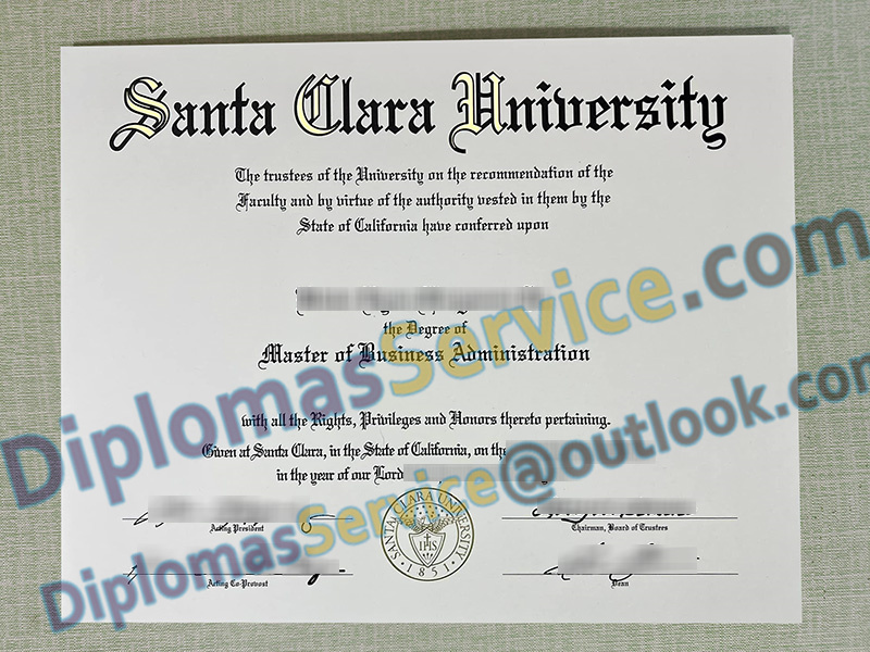 Santa Clara University diploma, Santa Clara University degree,