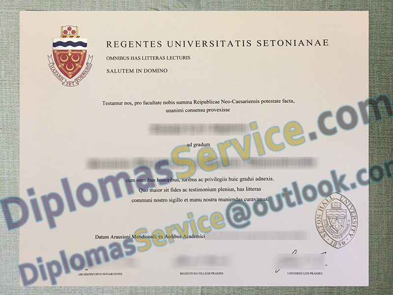 Seton Hall University diploma, Seton Hall University degree,