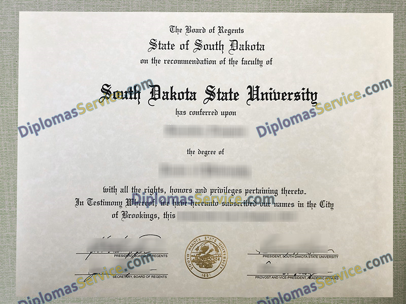 South Dakota State University diploma, South Dakota State University degree,
