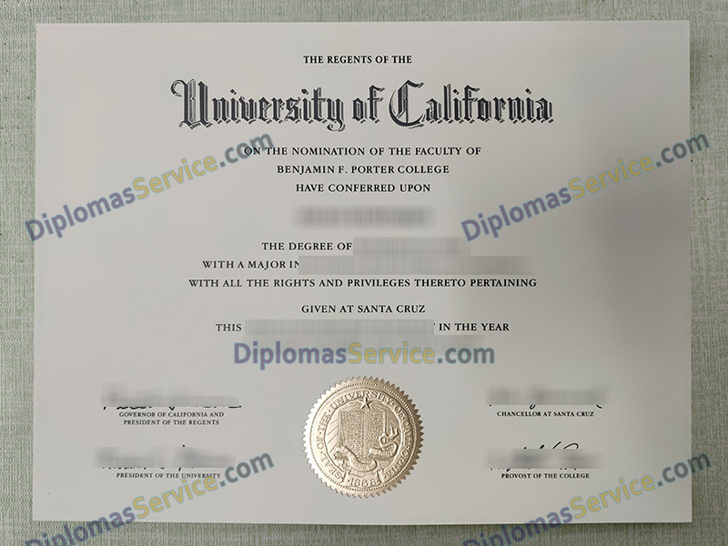 UC Santa Cruz diploma, University of California Santa Cruz degree,