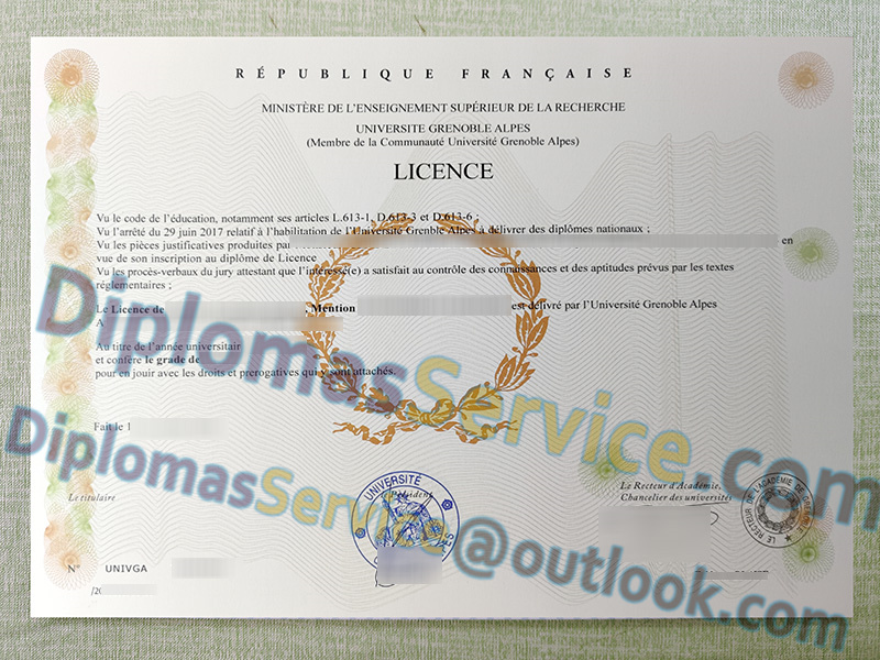 Université Grenoble Alpes licence, Université Grenoble Alpes diplôme,