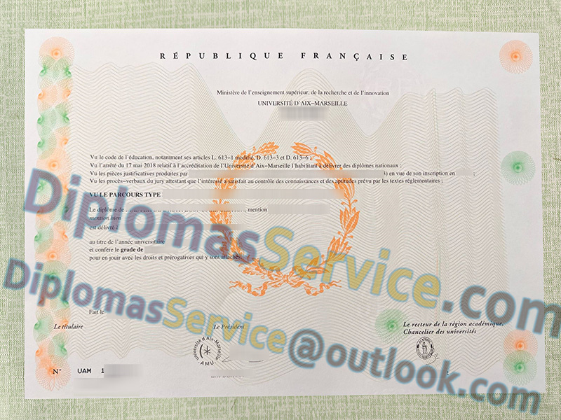 Université d'Aix-Marseille diplôme, Université d'Aix-Marseille licence,