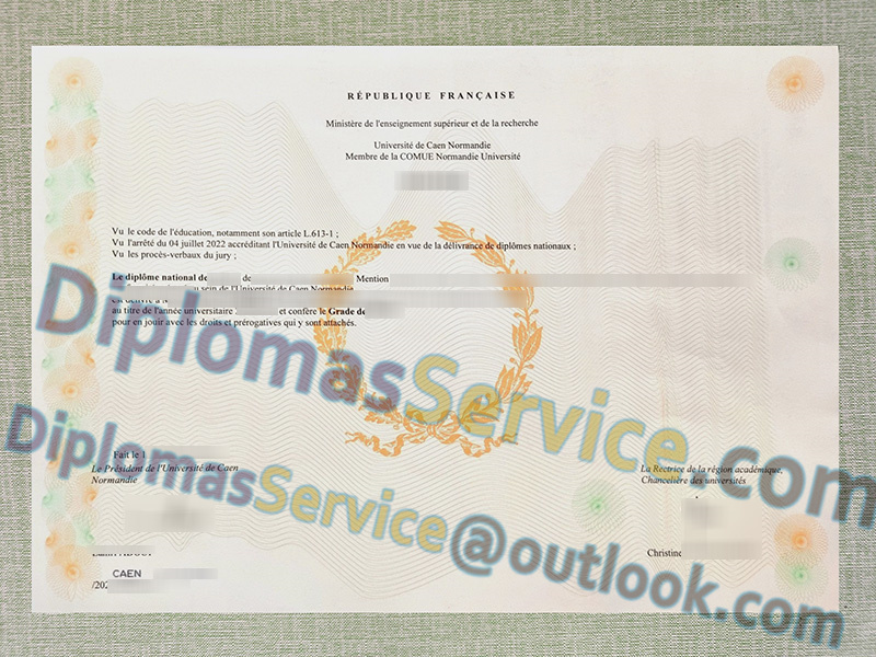 Université de Caen Normandie diplôme, Université de Caen Normandie licence,