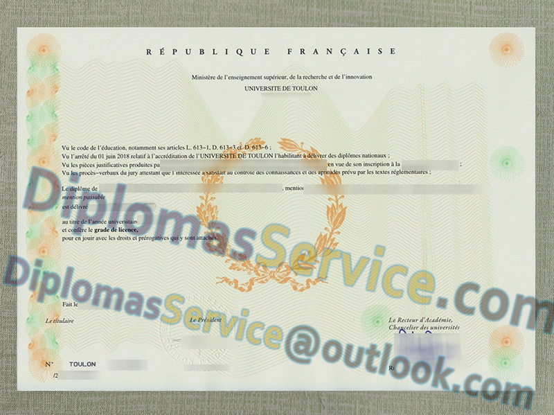 Université de Toulon diplôme, Université de Toulon licence,