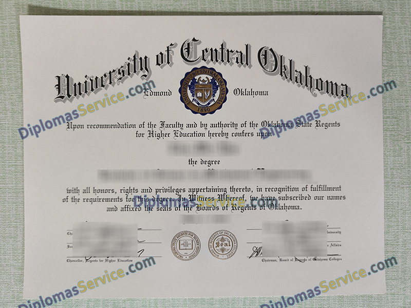University of Central Oklahoma diploma, University of Central Oklahoma degree,