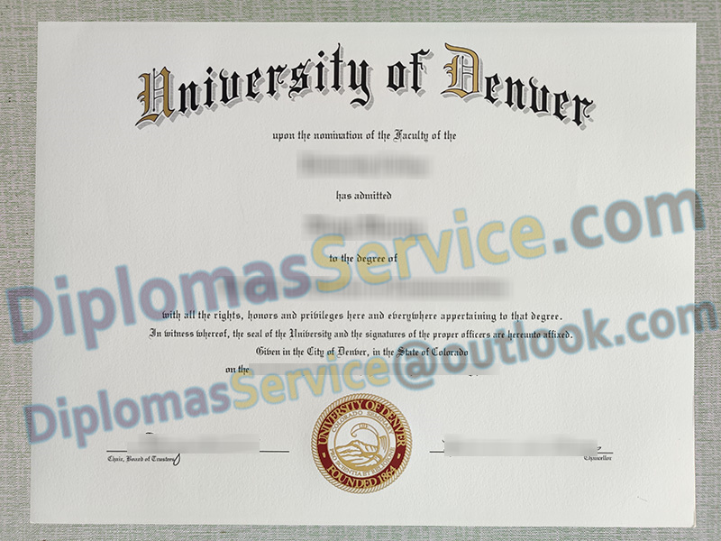 University of Denver diploma, University of Denver degree,