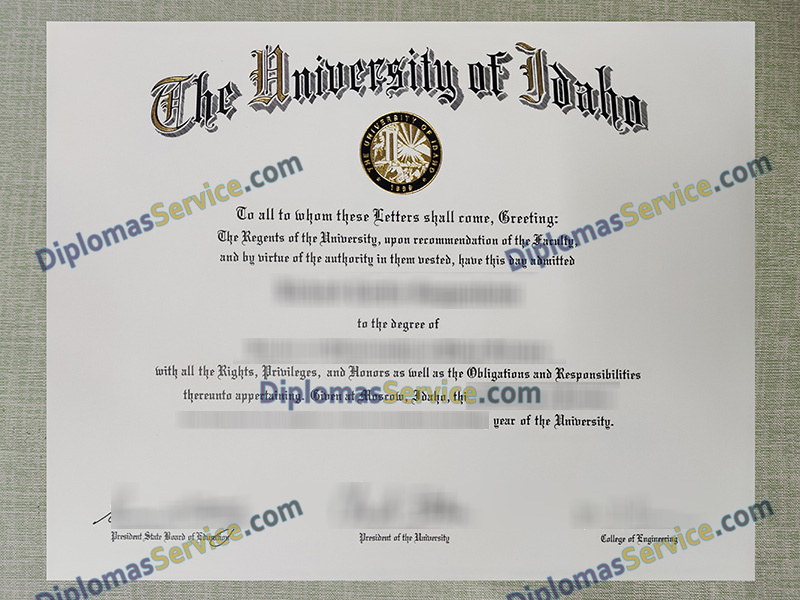 University of Idaho diploma, University of Idaho degree,