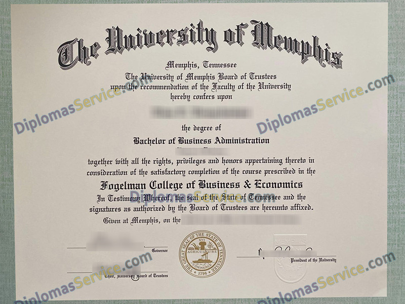 University of Memphis diploma, University of Memphis degree,