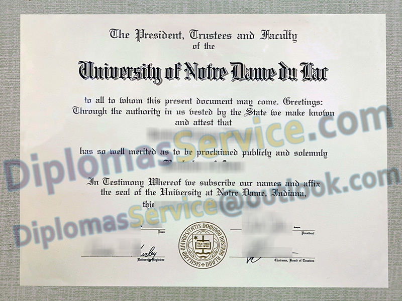 University of Notre Dame du Lar diploma, University of Notre Dame du Lar degree,