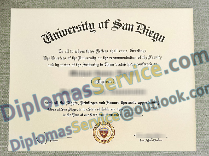 University of San Diego diploma, University of San Diego degree,