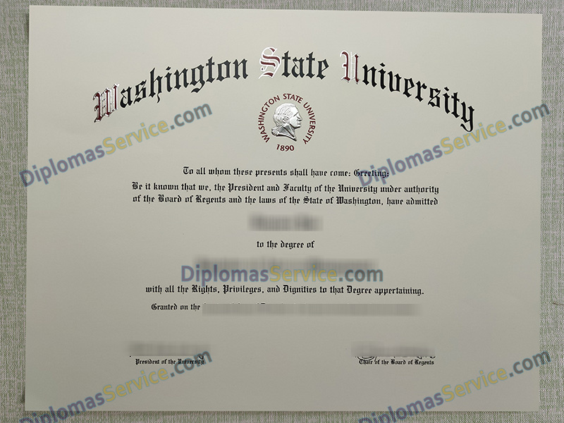 Washington State University diploma, Washington State University degree,
