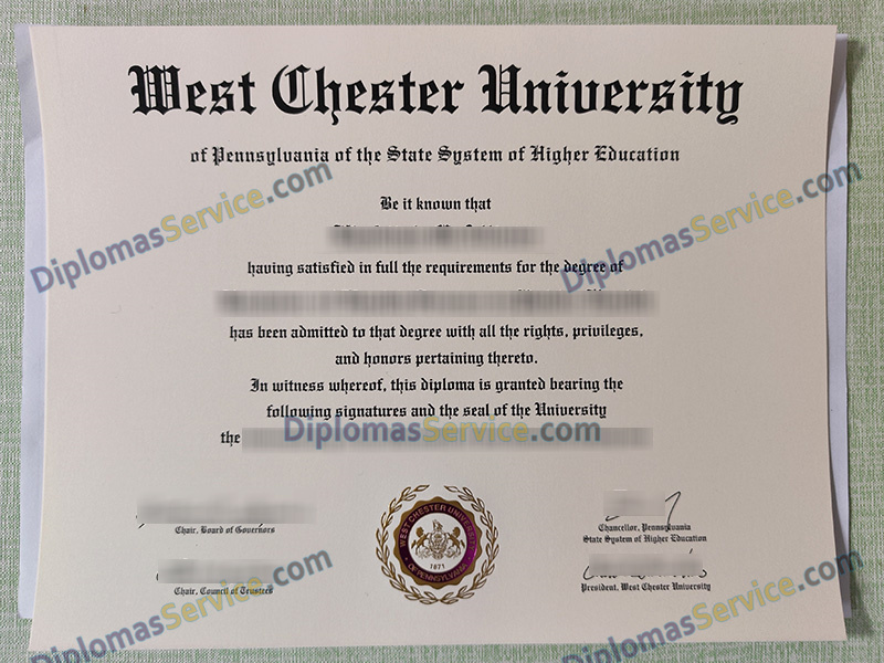 West Chester University diploma, West Chester University degree,
